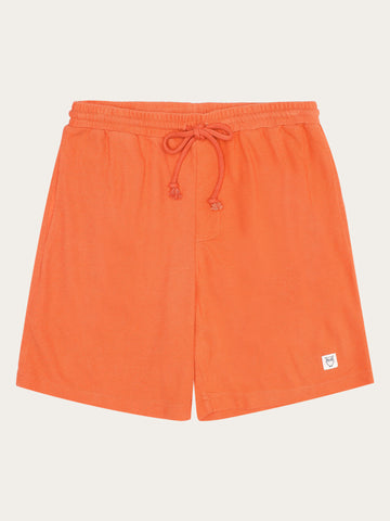 KnowledgeCotton Apparel - MEN Fig loose bouclé shorts Shorts 1481 Langoustino