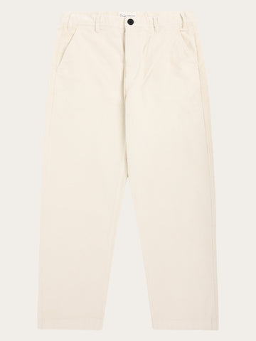 KnowledgeCotton Apparel - MEN FLINT wide corduroy chino pants Pants 1387 Egret