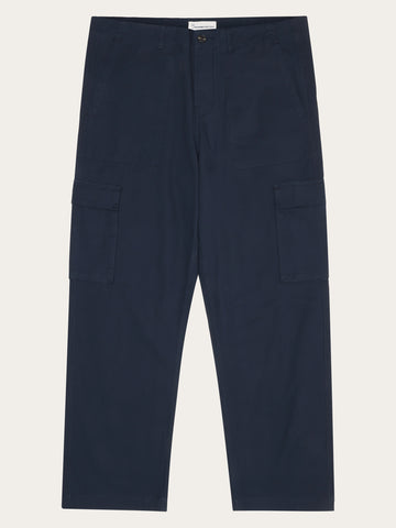 KnowledgeCotton Apparel - MEN FLINT wide slub yarn pants - GOTS/Vegan Pants 1001 Total Eclipse