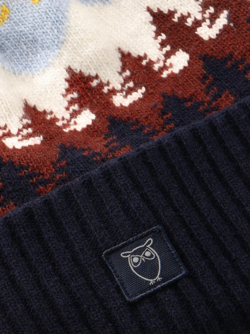 KnowledgeCotton Apparel - UNI Fair Isle beanie - RWS Hats 9932 Multi color AOP