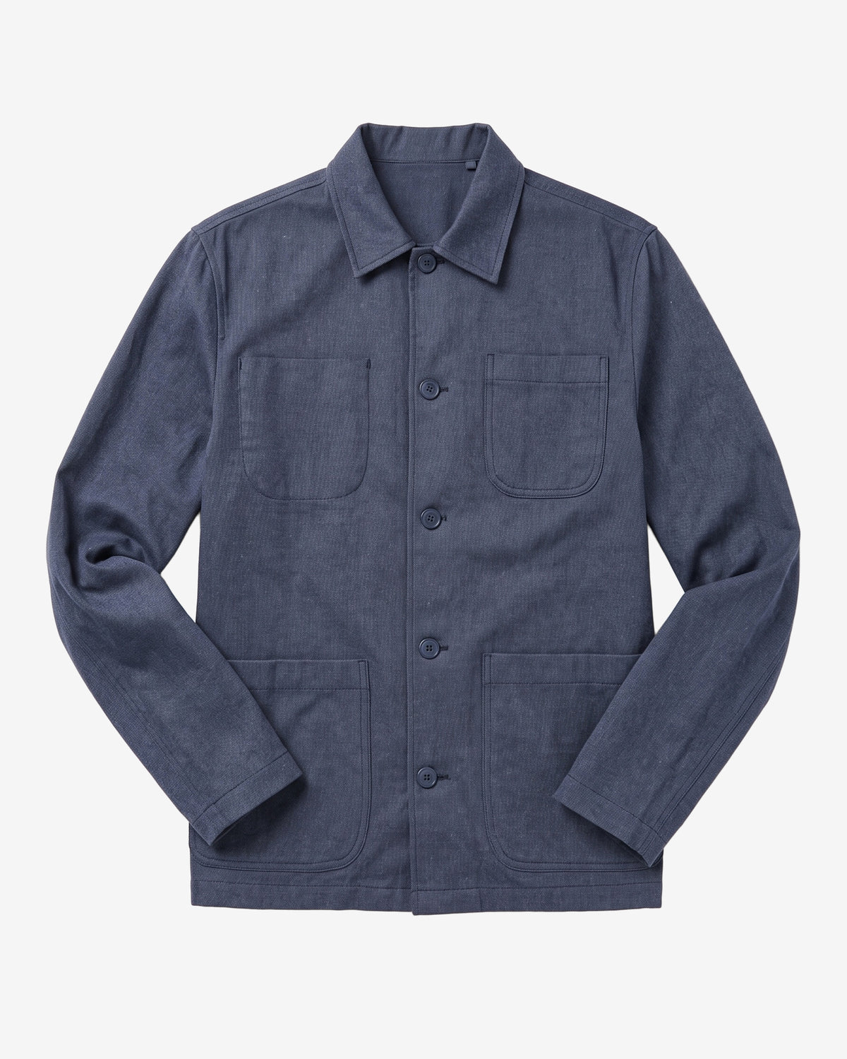 KnowledgeCotton Apparel - MEN Flannel overshirt Overshirts 1226 Vintage Indigo