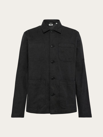 KnowledgeCotton Apparel - MEN Flannel overshirt Overshirts 1412 Night Sky