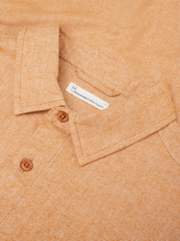 KnowledgeCotton Apparel - MEN Flannel shirt Shirts 1485 Pumpkin Spice