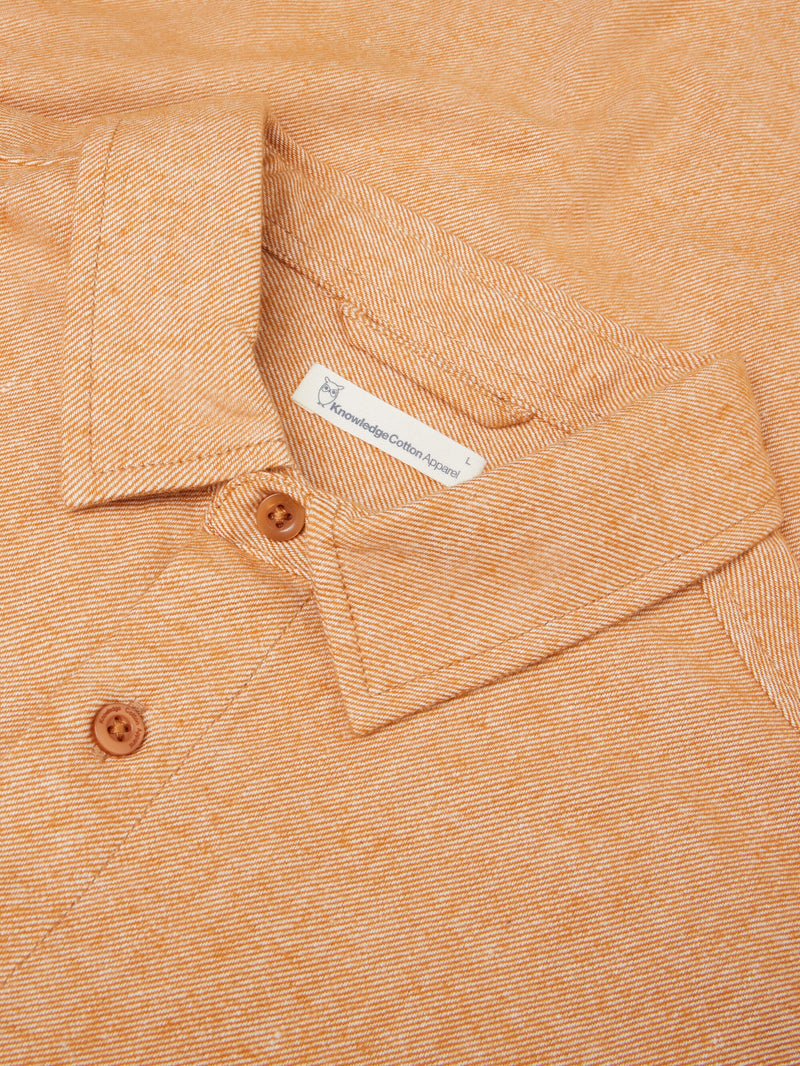 KnowledgeCotton Apparel - MEN Flannel shirt Shirts 1485 Pumpkin Spice