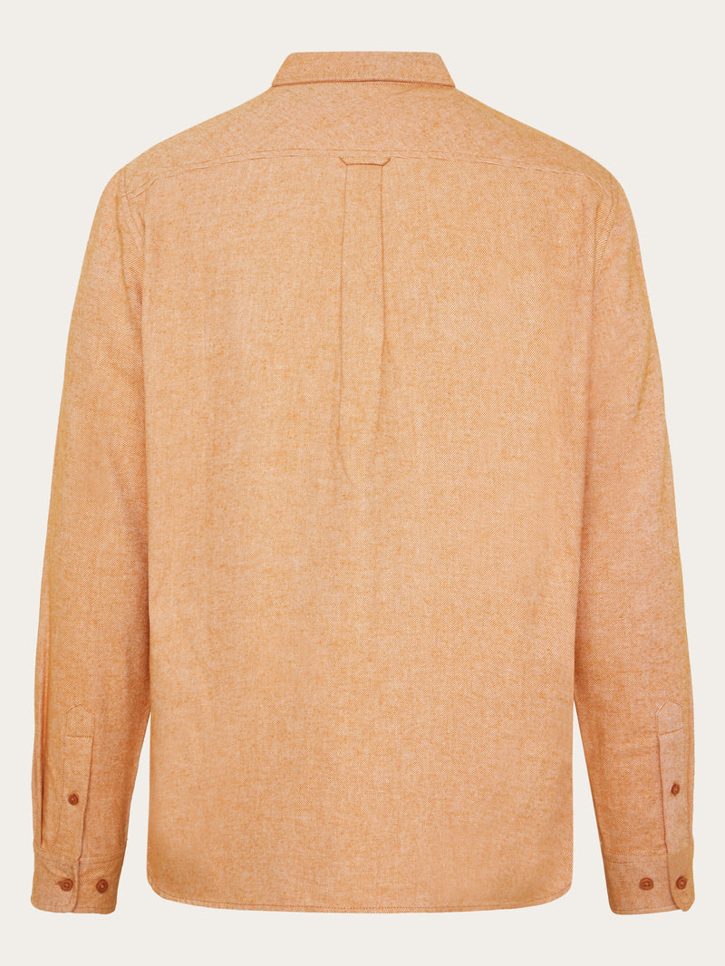 KnowledgeCotton Apparel - MEN Flannel shirt Shirts 1485 Pumpkin Spice