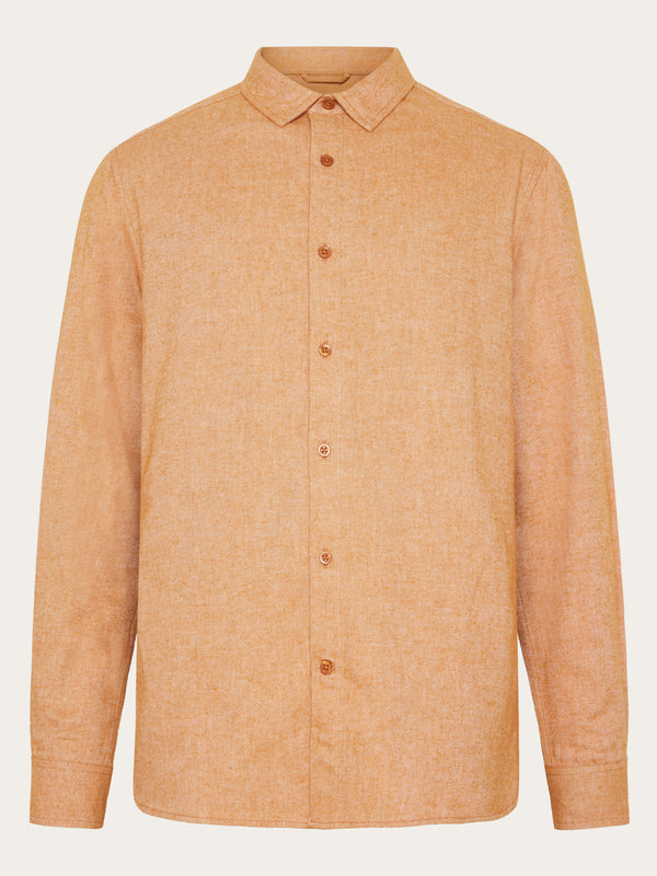KnowledgeCotton Apparel - MEN Flannel shirt Shirts 1485 Pumpkin Spice