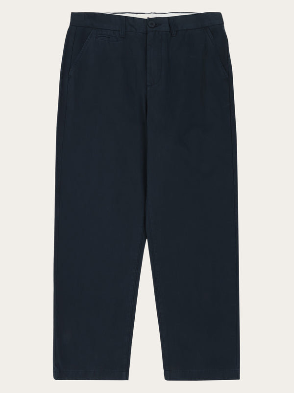 KnowledgeCotton Apparel - MEN Flint wide chino pants Pants 1001 Total Eclipse