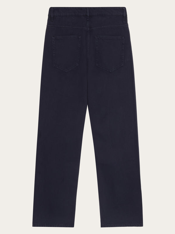 KnowledgeCotton Apparel - MEN Flint wide twill pants Pants 1412 Night Sky