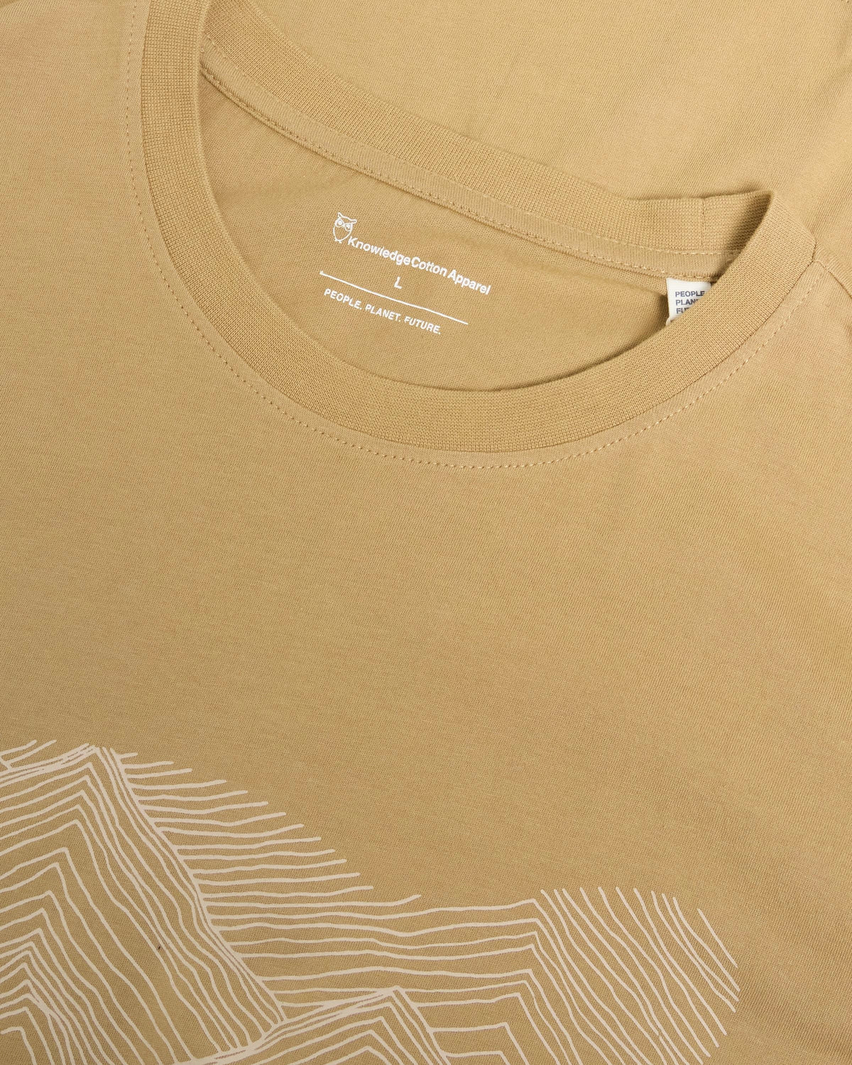 KnowledgeCotton Apparel - MEN Front print t-shirt T-shirts 1336 Kelp melange