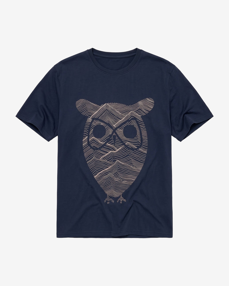 KnowledgeCotton Apparel - MEN Front print t-shirt T-shirts 1412 Night Sky