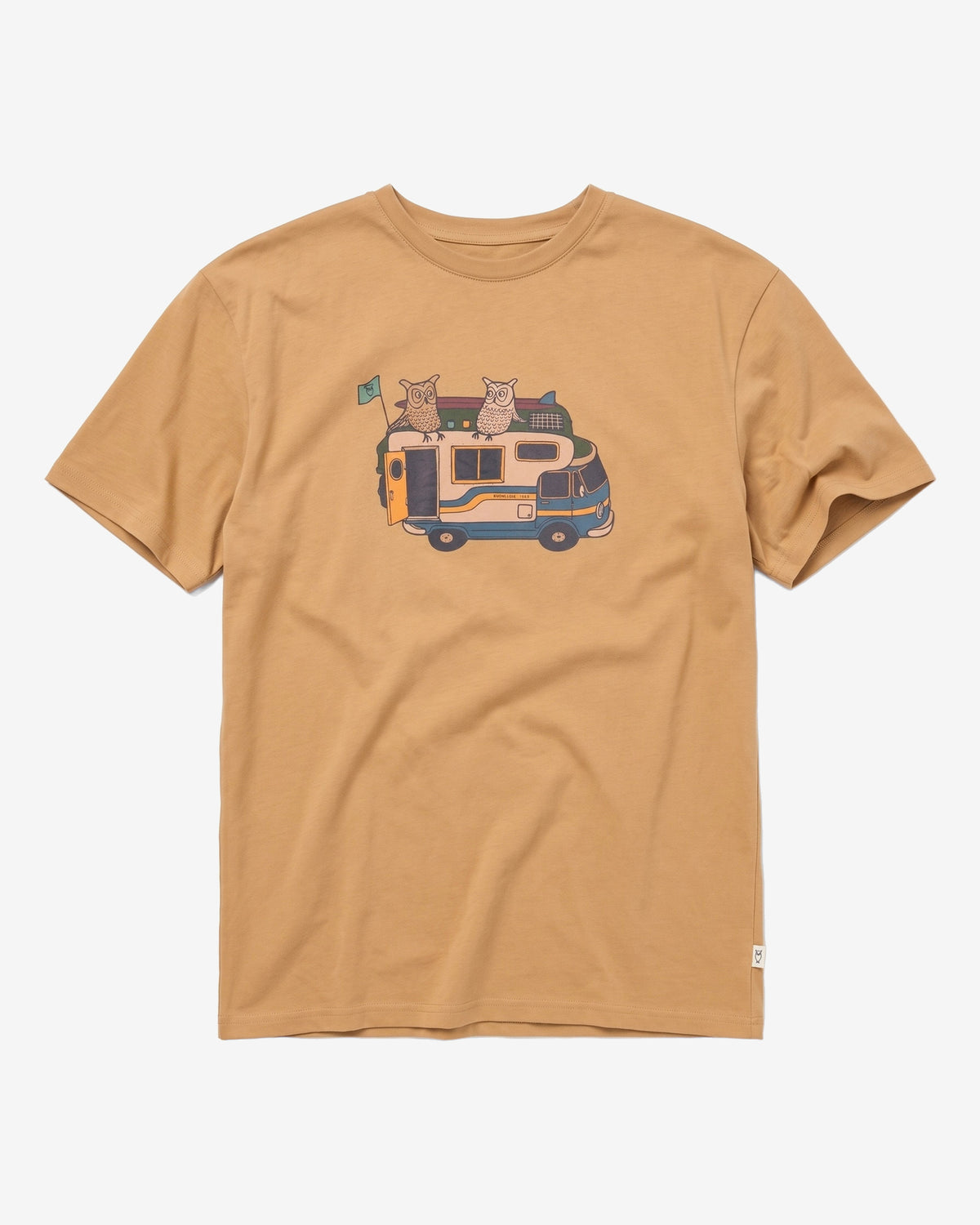 KnowledgeCotton Apparel - MEN Front print t-shirt T-shirts 1336 Kelp melange