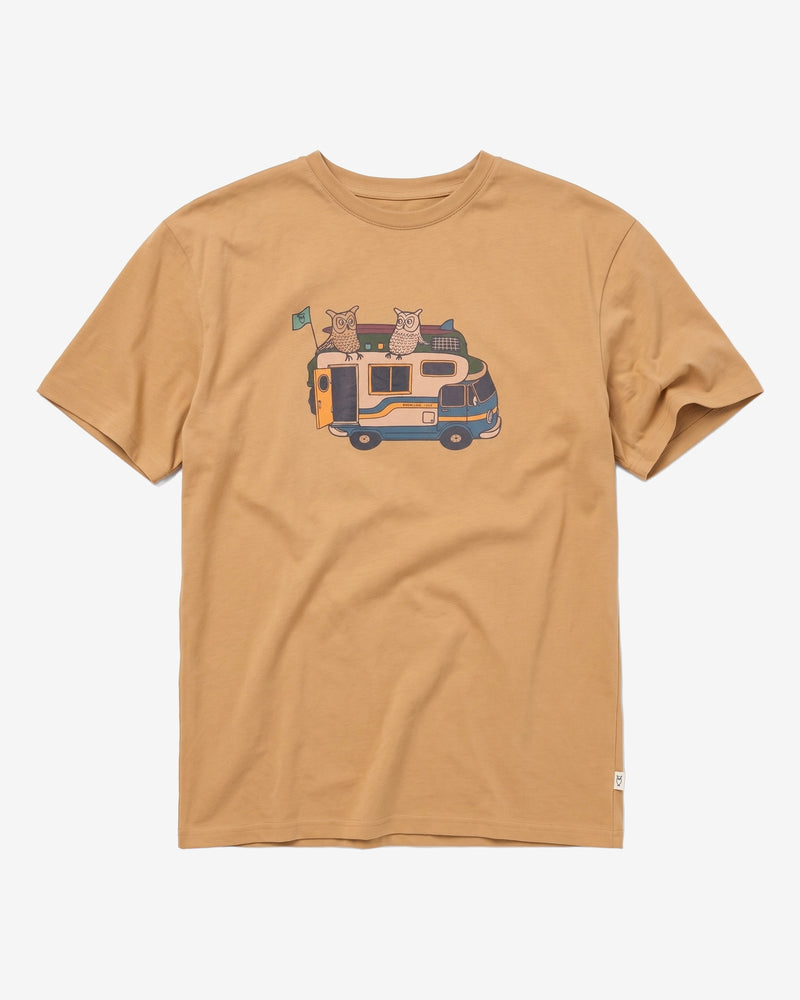 KnowledgeCotton Apparel - MEN Front print t-shirt T-shirts 1336 Kelp melange