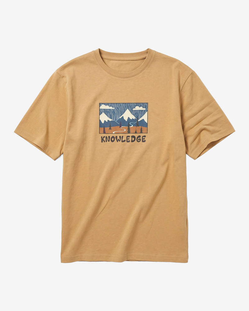 KnowledgeCotton Apparel - MEN Front print t-shirt T-shirts 1336 Kelp melange