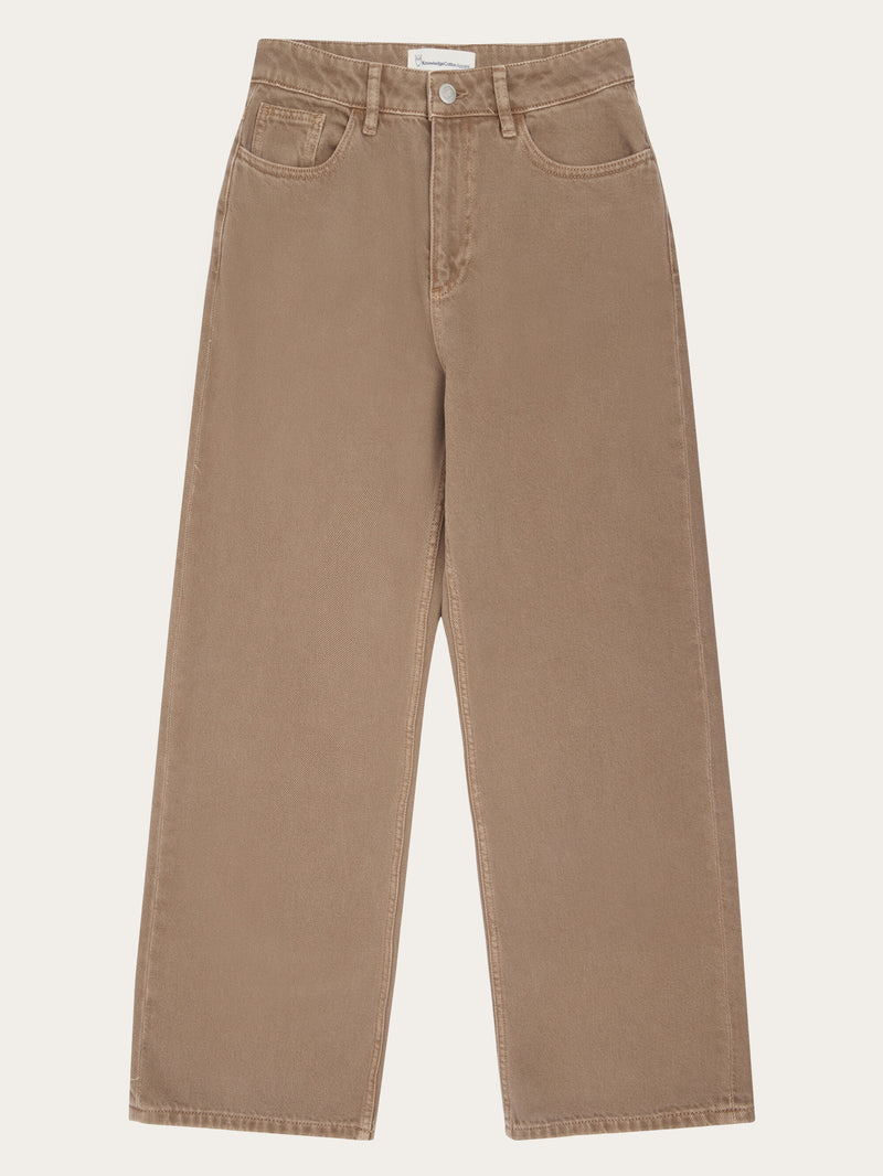 KnowledgeCotton Apparel - WMN GALE straight mid-rise twill 5-pocket pants Pants 1441 Tiramisu