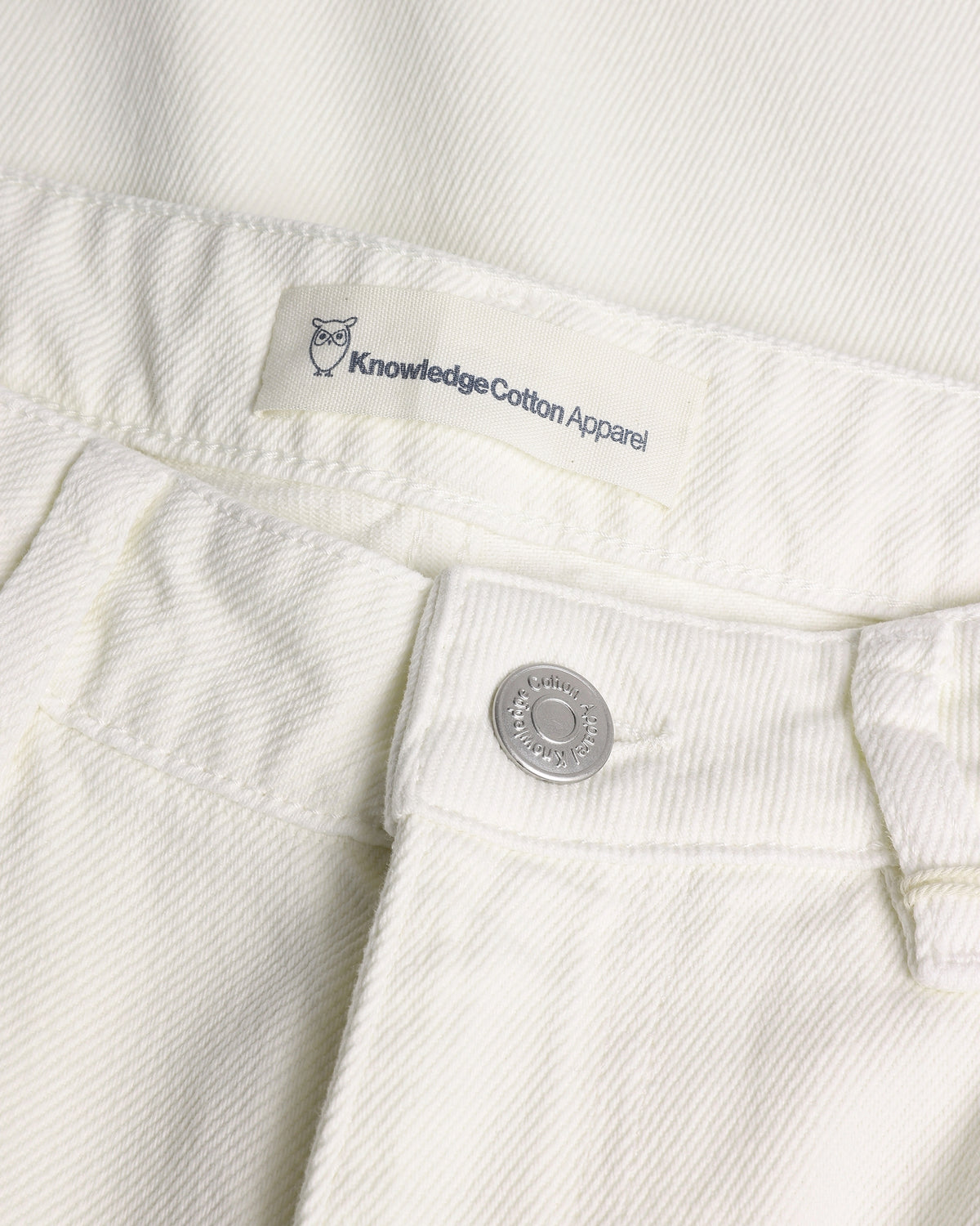 KnowledgeCotton Apparel - WMN Gale regular twill pants Pants 1387 Egret