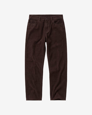 KnowledgeCotton Apparel - WMN Gale regular twill pants Pants 1487 Chocolate Torte