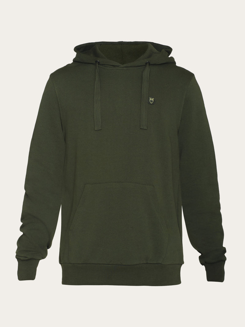 KnowledgeCotton Apparel - MEN Hood basic badge sweat Sweats 1090 Forrest Night