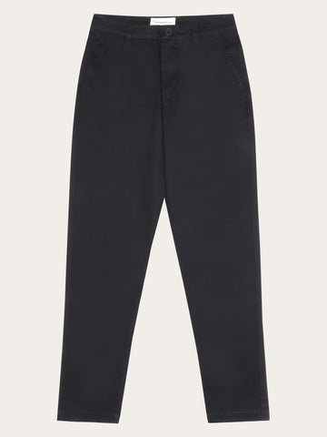KnowledgeCotton Apparel - WMN IRIS mom mid-rise twill chino - GOTS/Vegan Pants 1300 Black Jet