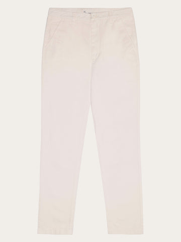 KnowledgeCotton Apparel - WMN IRIS mom mid-rise twill chino - GOTS/Vegan Pants 1387 Egret
