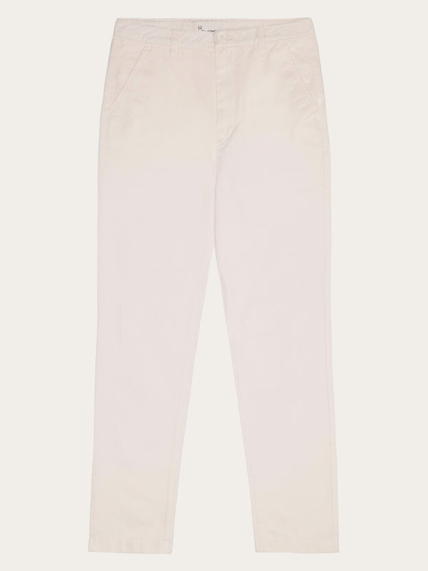 KnowledgeCotton Apparel - WMN IRIS mom mid-rise twill chino - GOTS/Vegan Pants 1387 Egret