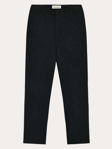 KnowledgeCotton Apparel - WMN Iris slim pique pant Pants 1300 Black Jet
