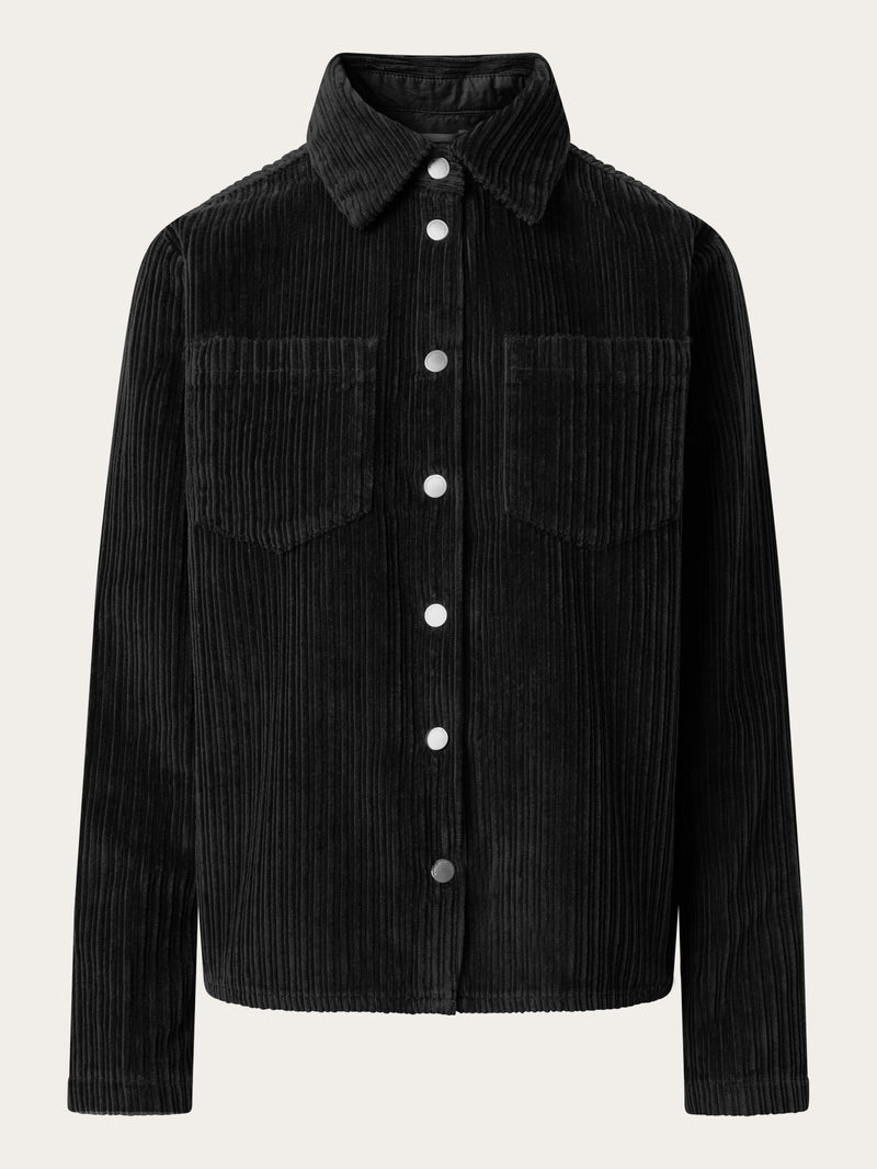 KnowledgeCotton Apparel - WMN Irregular corduroy overshirt Overshirts 1300 Black Jet