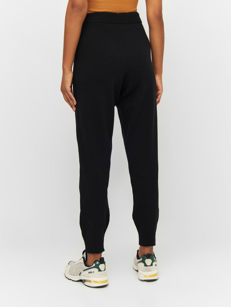 KnowledgeCotton Apparel - WMN JADE hybrid knitted jog pants Pants 1300 Black Jet