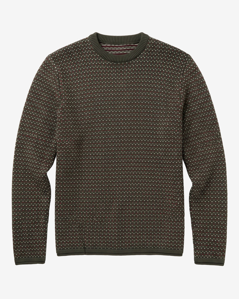 KnowledgeCotton Apparel - MEN Jacquard crew neck sweater Knits 9923 Green