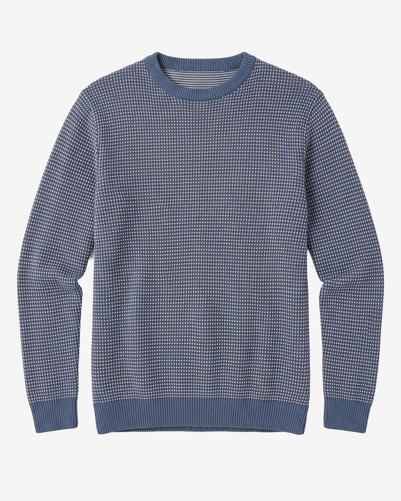 KnowledgeCotton Apparel - MEN Jacquard crew neck sweater Knits 1412 Night Sky
