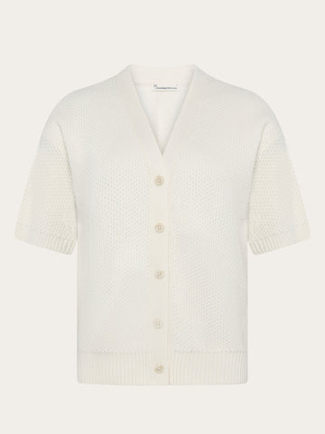 KnowledgeCotton Apparel - WMN Knit cardigan Knits 1387 Egret