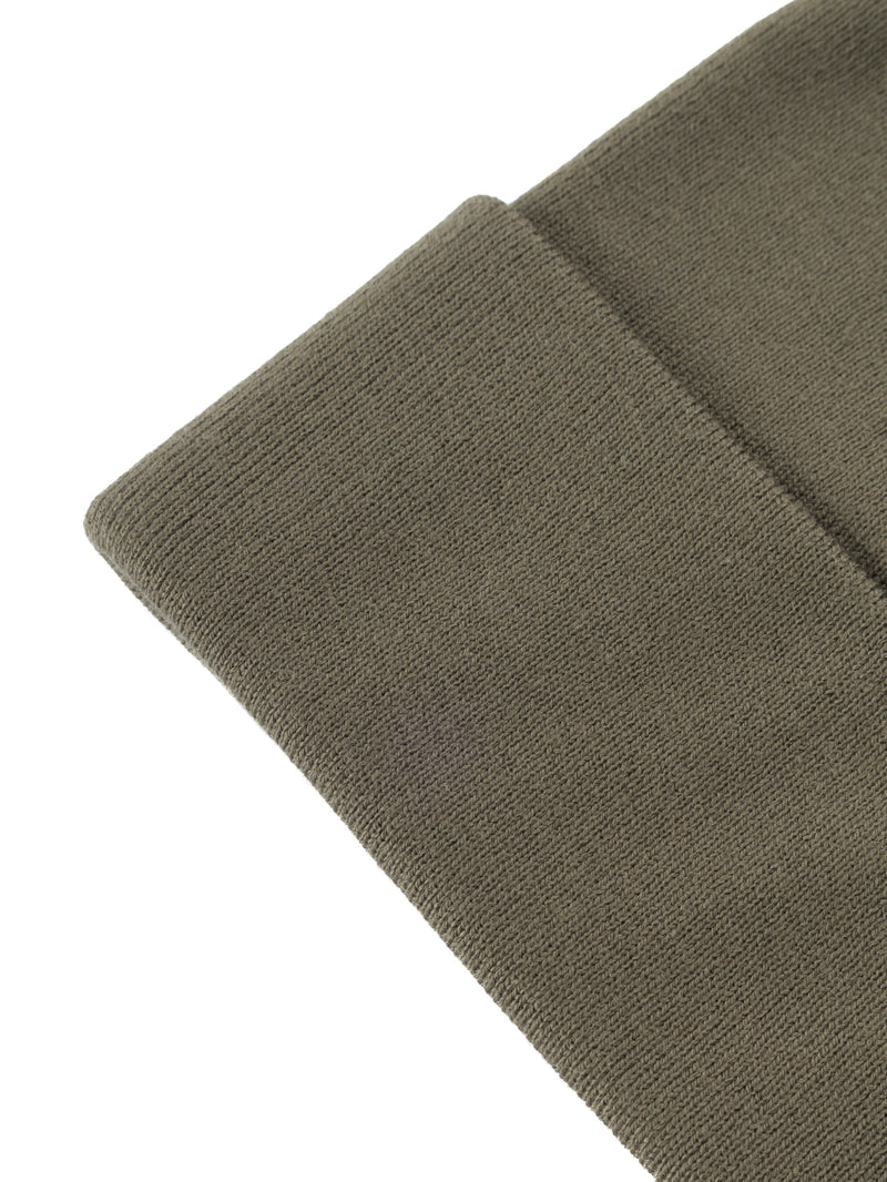 KnowledgeCotton Apparel - UNI Knitted rib beanie Hats 1100 Dark Olive