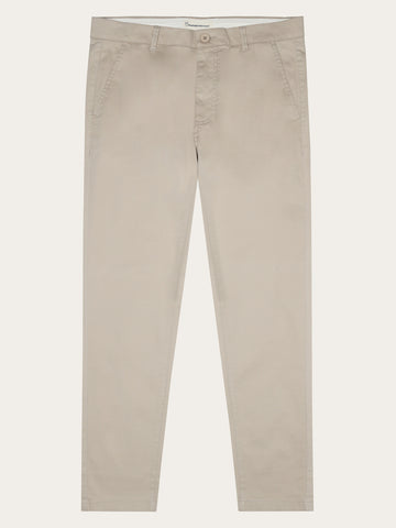 KnowledgeCotton Apparel - MEN LUCA slim twill chino pants Pants 1228 Light feather gray