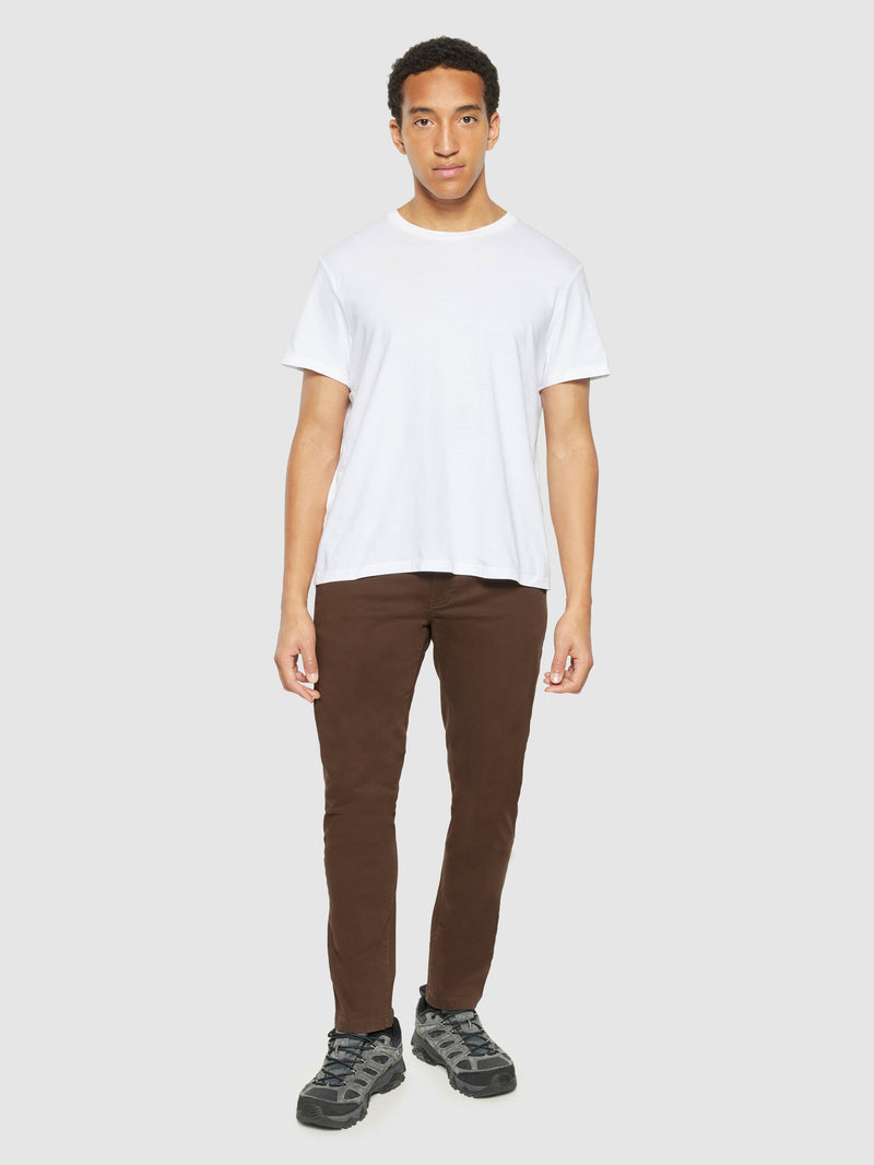 KnowledgeCotton Apparel - MEN LUCA slim twill chino pants Pants 1243 Demitasse (brown)