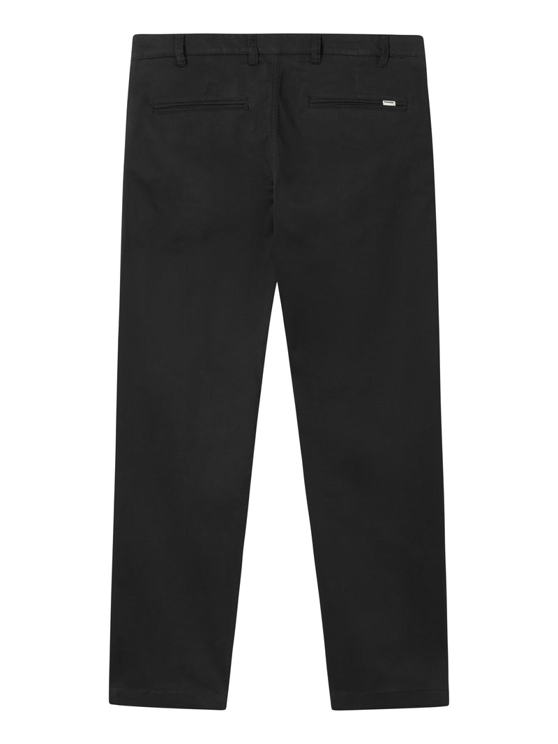 KnowledgeCotton Apparel - MEN LUCA slim twill chino pants Pants 1300 Black Jet