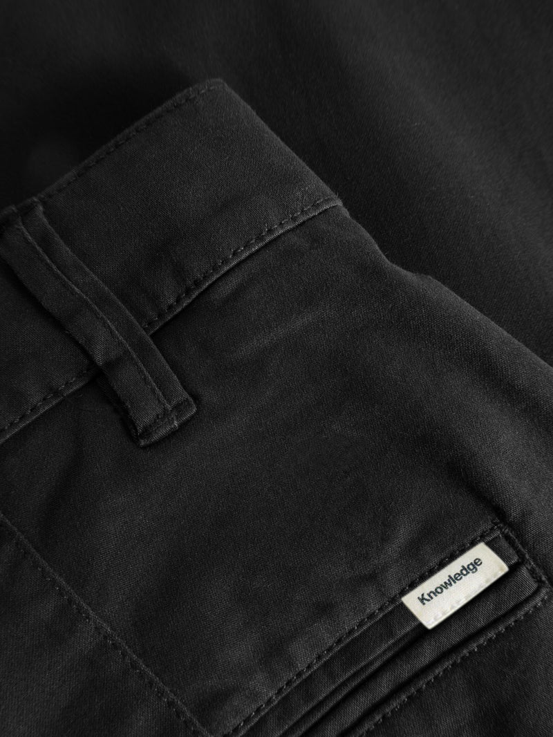 KnowledgeCotton Apparel - MEN LUCA slim twill chino pants Pants 1300 Black Jet