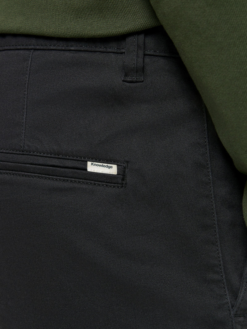 KnowledgeCotton Apparel - MEN LUCA slim twill chino pants Pants 1300 Black Jet