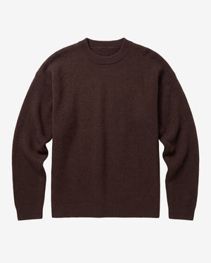 KnowledgeCotton Apparel - WMN Lambswool crew neck sweater Knits 1487 Chocolate Torte