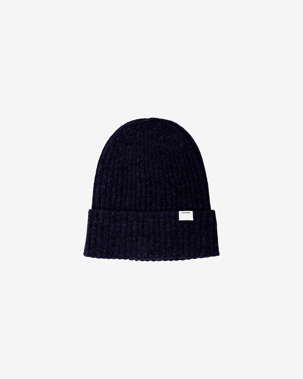 KnowledgeCotton Apparel - UNI Lambswool rib beanie Hats 1001 Total Eclipse