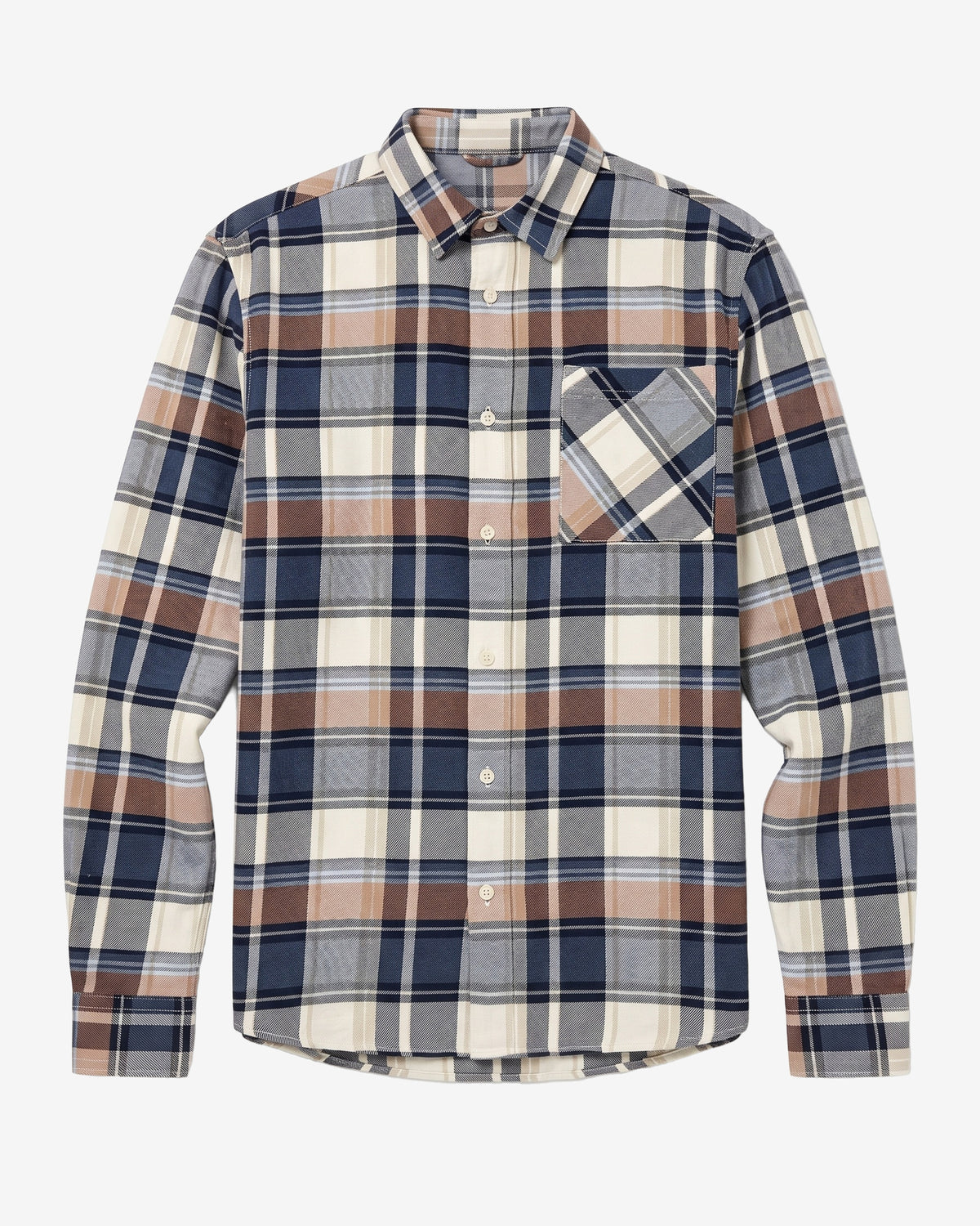 KnowledgeCotton Apparel - MEN Light flannel checkered costum fit shirt Shirts 7036 Navy