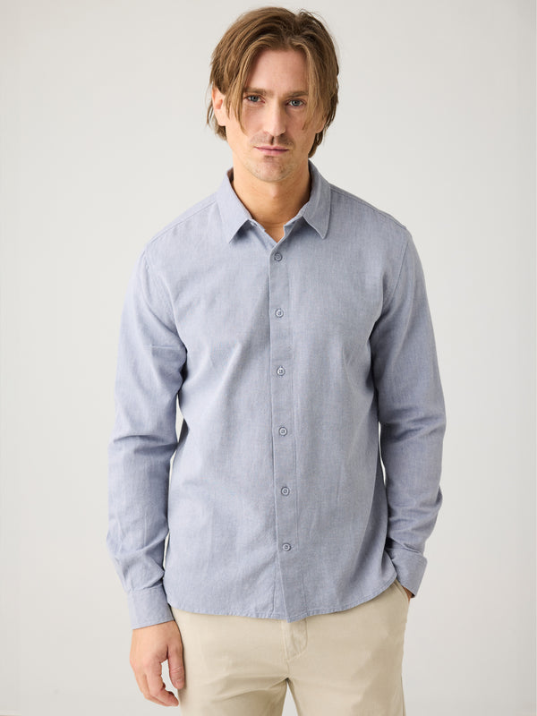 KnowledgeCotton Apparel - MEN Light twill shirt Shirts 1226 Vintage Indigo