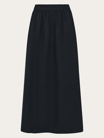 KnowledgeCotton Apparel - WMN Linen maxi skirt Skirts 1300 Black Jet