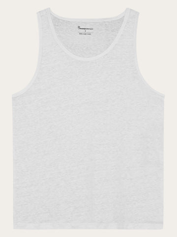 KnowledgeCotton Apparel - WMN Linen tank top T-shirts 1010 Bright White