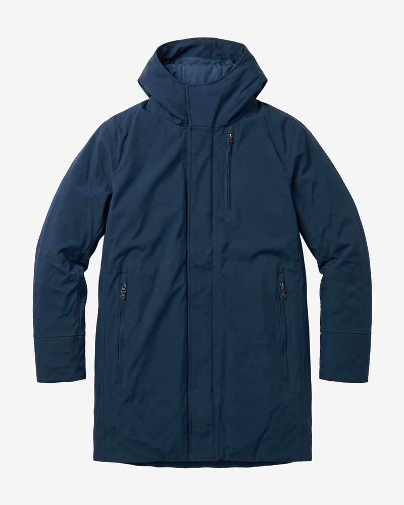 KnowledgeCotton Apparel - MEN Long soft shell jacket CLIMATE SHELL™ Jackets 1001 Total Eclipse