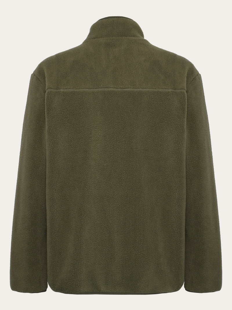 KnowledgeCotton Apparel - MEN Loose Fit Zip Fleece - GRS/Vegan Fleeces 1068 Burned Olive