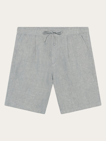 KnowledgeCotton Apparel - MEN Loose Linen shorts Shorts 1496 Ultimate Grey - Yarndyed