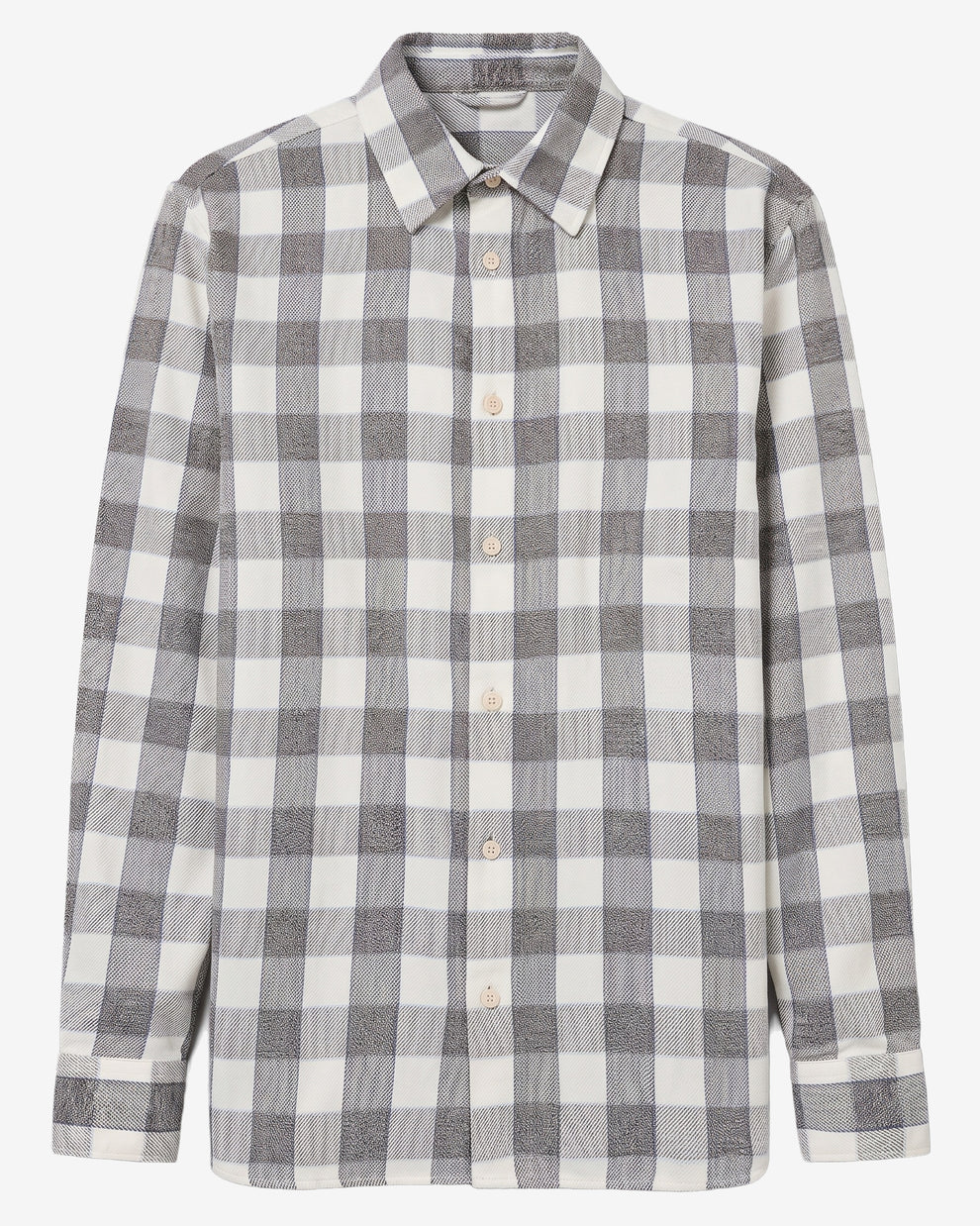 KnowledgeCotton Apparel - MEN Loose check shirt Shirts 7020 White check
