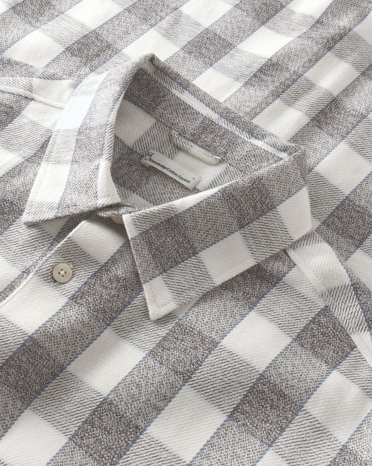 KnowledgeCotton Apparel - MEN Loose check shirt Shirts 7020 White check