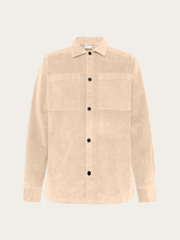 KnowledgeCotton Apparel - MEN Loose corduroy overshirt Overshirts 1228 Light feather gray