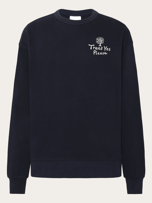 KnowledgeCotton Apparel - UNI Loose fit sweat camp print - GOTS/Vegan Sweats 1412 Night Sky