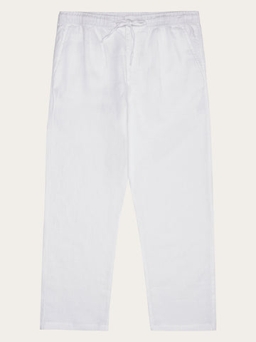 KnowledgeCotton Apparel - MEN Loose linen pant Pants 1010 Bright White